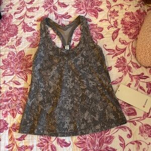 Gray Patterned Luluemon Racerback Tank Top